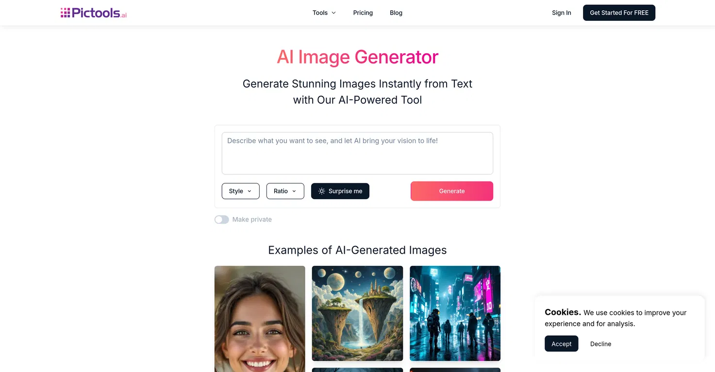 PicTools AI Image Generator